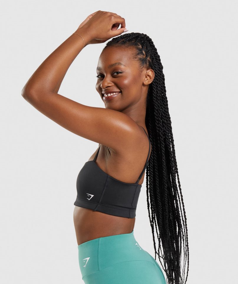 Women's Gymshark Bandeau Sports Bra Black | CA 803N65